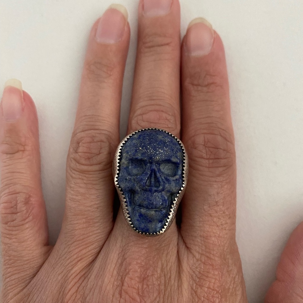 Flora & Fauna Lapis Skull Ring
